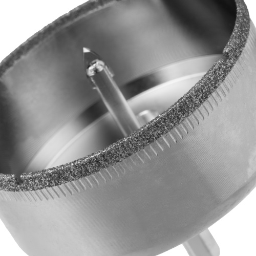 Сверло по керамической плитке и стеклу, 70 х 55 мм, шестигранный хвостовик, с центрующим сверлом Сибртех фото 4