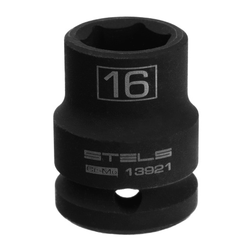 Головка ударная шестигранная, 16 мм, 1/2, CrMo Stels фото 3