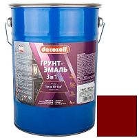 Грунт-эмаль Pufas Decoself 3 в 1 глянцевая красная 5 кг
