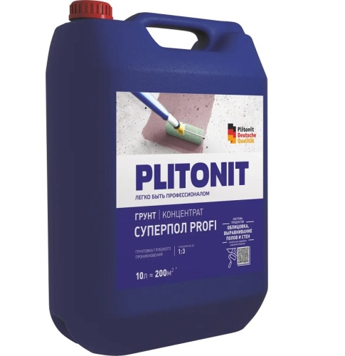 Грунт-концентрат глубокого проникновения Plitonit Суперпол Profi 1:3 10 л