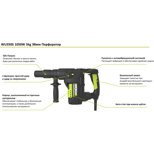 Перфоратор WORX Professional WU350S фото 3 Перфоратор WORX Professional WU350S фото 3