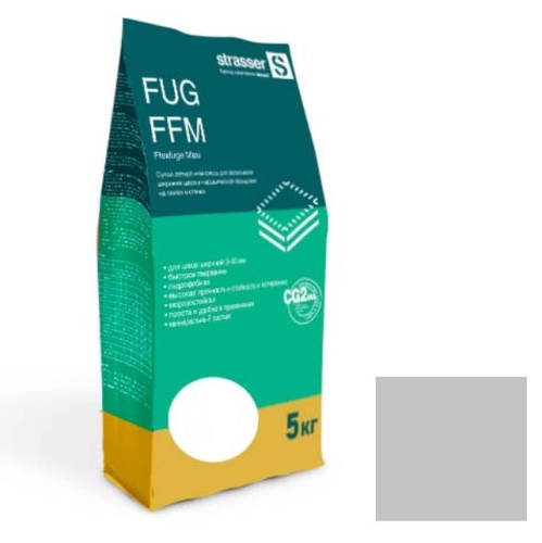 Сухая затирочная смесь Strasser для широких швов 3-20 мм серебристо-серая 5 кг