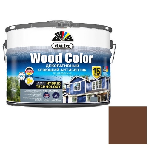 Антисептик кроющий Dufa Wood Color темный шоколад 9 л