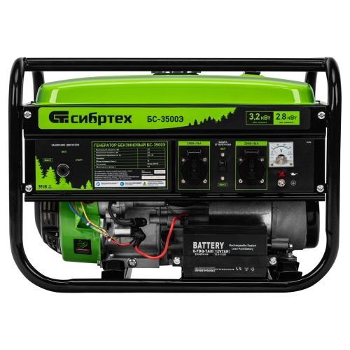 Генератор бензиновый БС-3500Э, 3.2 кВт, 230В, 4-х тактный, 15 л, электростартер Сибртех фото 4 Генератор бензиновый БС-3500Э, 3.2 кВт, 230В, 4-х тактный, 15 л, электростартер Сибртех фото 4