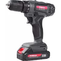 Аккумуляторная дрель-шуруповерт ПОБЕДА ДА-20/2 Ли-М, 20В, 2,0Ач, 2 АКБ, 38Нм, кейс, комплект сверл и бит 180201702