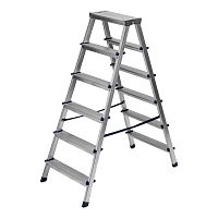 Стремянка двусторонняя 6 ступеней, алюминиевая, Сибртех