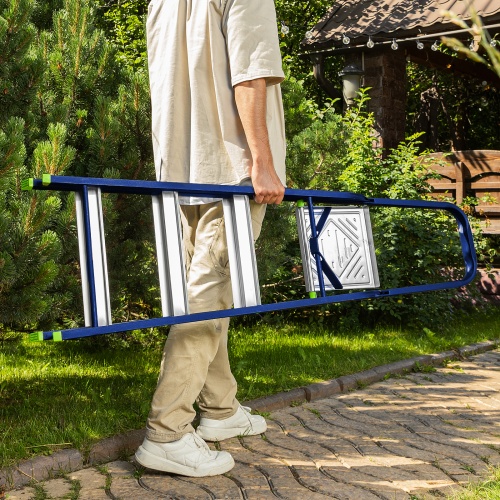 Стремянка, 4 ступени, стальной профиль, алюминиевые ступени Сибртех фото 13