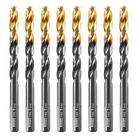 Сверло по металлу, 9 мм, HSS-Tin, Golden Tip, 8 шт. Denzel