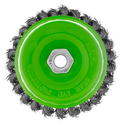 Щетка для УШМ, 125 мм, М14, "чашка", крученая металлическая проволока Сибртех фото 3