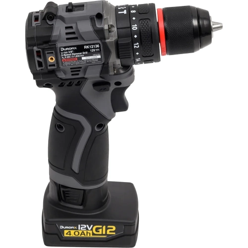 Аккумуляторная ударная дрель - шуруповерт Durofix 3/8 12В 1 АКБ 4,0Ач+ЗУ RK12136-PM фото 8 Аккумуляторная ударная дрель - шуруповерт Durofix 3/8 12В 1 АКБ 4,0Ач+ЗУ RK12136-PM фото 8