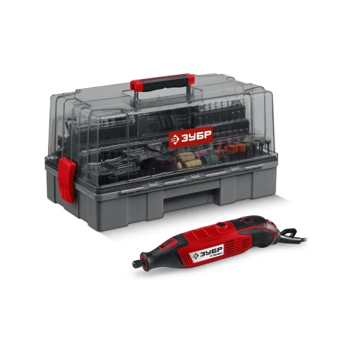 Набор мини-насадок с гравером ЗУБР 245 предметов, 160 Вт ЗГ-160-H245