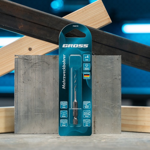 Сверло универсальное, Multipurpose PRO, 6-гр. хвостовик, 4мм Gross фото 6 Сверло универсальное, Multipurpose PRO, 6-гр. хвостовик, 4мм Gross фото 6