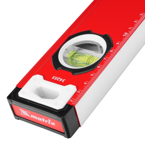 Уровень алюминиевый, фрезерованный, 3 глазка, рукоятки, 1000 мм Matrix фото 5