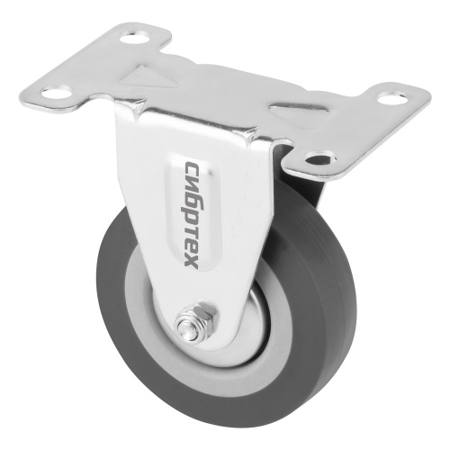 Колесо неповоротное D 75 мм, крепление  платформенное Сибртех фото 2