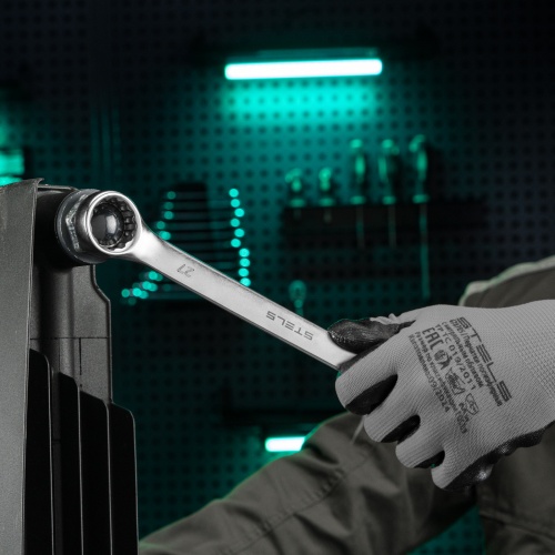 Ключ комбинированный, 27 мм, CrV, матовый хром Stels фото 6