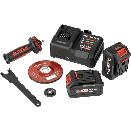 Шлифмашина угловая аккумуляторная Elitech CAG 2012BL (125мм,20В,2х4Ач,BL) HD 210316 фото 9 Шлифмашина угловая аккумуляторная Elitech CAG 2012BL (125мм,20В,2х4Ач,BL) HD 210316 фото 9