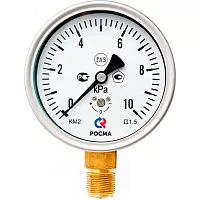 Манометр низкого давления РОСМА КМ-22Р (0-60кПа) ДК100 G1/2, класс точности 1.5 D270-06643