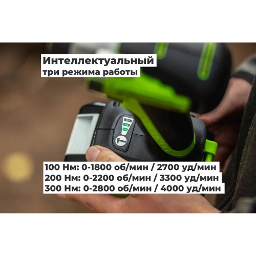 Винтоверт ударный GreenWorks GD24ID3, 24V, б/щет, 0-2800об/мин, 4000уд/мин, HEX 1/4", 300Нм, 3 режима, 1x2Ач, ЗУ, коробка 3802807VUA фото 6 Винтоверт ударный GreenWorks GD24ID3, 24V, б/щет, 0-2800об/мин, 4000уд/мин, HEX 1/4", 300Нм, 3 режима, 1x2Ач, ЗУ, коробка 3802807VUA фото 6