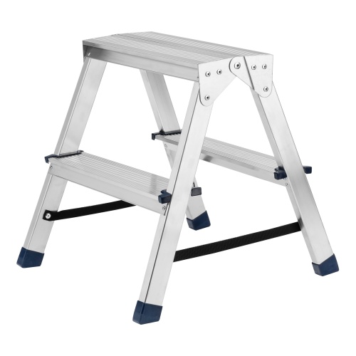 Стремянка двусторонняя 2 ступени, алюминиевая, Сибртех