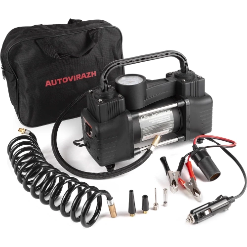 Компрессор AUTOVIRAZH двухцилиндровый 75 л/мин с манометром шт AV-010750 фото 9