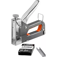 Степлер строительный с регулируемым ударом Jober тип скобы 53, 4-14мм, c набором скоб 8 мм, 1000 шт 391002