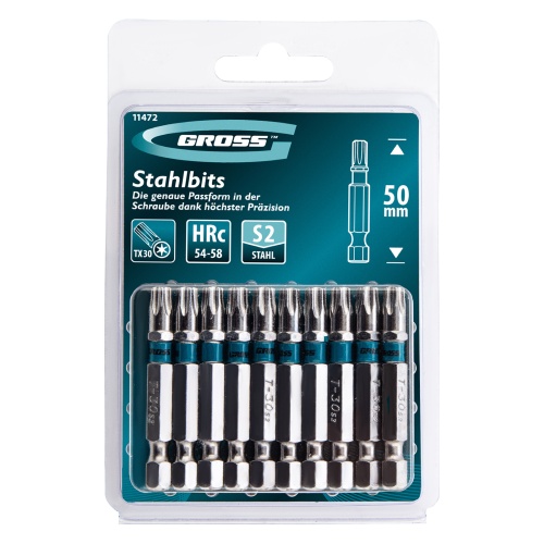 Бита Torx 30 х 50, сталь S2, 10 шт. Gross фото 4 Бита Torx 30 х 50, сталь S2, 10 шт. Gross фото 4