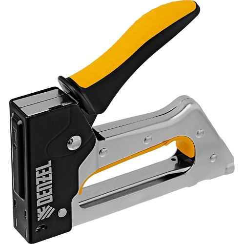 Степлер металлический Denzel скобы в комплекте, 2К рукоятка, тип 53, 6-10 мм 40222 Степлер металлический Denzel скобы в комплекте, 2К рукоятка, тип 53, 6-10 мм 40222