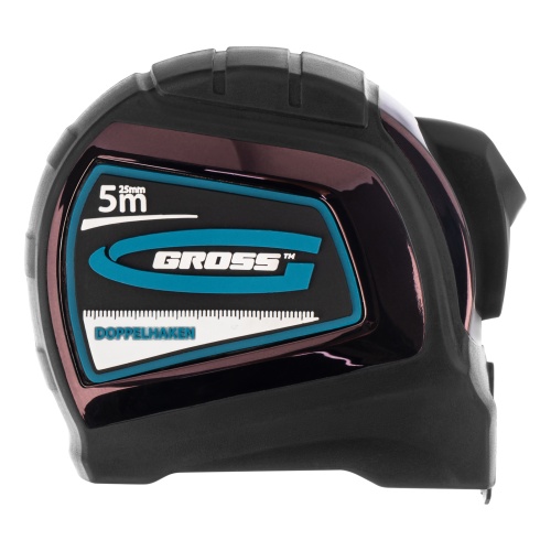 Рулетка "Doppelhaken",5 м x 25 мм,двухсторонний зацеп,Нейлон,двусторонняя шкала,автоматическая фиксация Gross фото 4