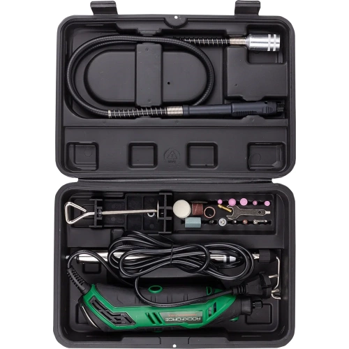 Гравер электрический Rockforce 130Вт, 10000-35000об/мин, в комплекте с аксессуарами, набор 25 предметов RF-GM10-150E(61456) фото 4 Гравер электрический Rockforce 130Вт, 10000-35000об/мин, в комплекте с аксессуарами, набор 25 предметов RF-GM10-150E(61456) фото 4