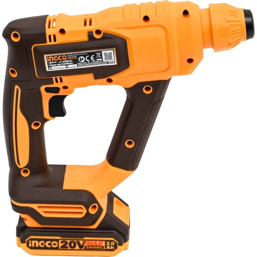 Аккумуляторный перфоратор INGCO SUPER 20В BL 1.8Дж, 1хАКБ 2Ач и ЗУ CRHLI201881 фото 4