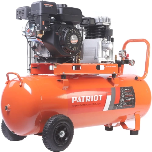 Компрессор бензиновый Patriot KGA 450 L100 - 450 л/мин, 10 бар, 100 л, 7 лс, быстросъем и «елочка» с вентилем 525102410 фото 8