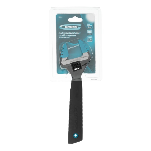 Ключ разводной, 200 мм, CrV, тонкие губки, защитные насадки Gross фото 6