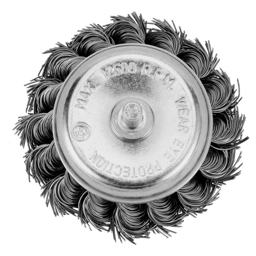 Щетка для дрели, 65 мм, "чашка" со шпилькой, крученая металлическая проволока Matrix фото 3