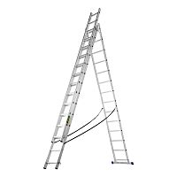 Лестница, 3 х 14 ступеней, алюминиевая, трехсекционная, Сибртех