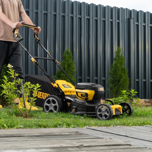 Газонокосилка аккумуляторная бесщет. DLM-460, 460 мм, травосб. 65 л., Li-Ion, 40 В Denzel фото 43