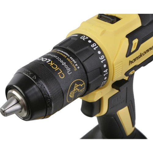 Дрель Hanskonner акк б/щ, 18В, 1BatterySystem, 65Нм, 1х4Ач, 13мм, кейс HCD1865SC фото 8