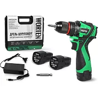 Дрель-шуруповерт бесщеточная WORTEN 2x3.0Ач, 16В IM КА-90000576