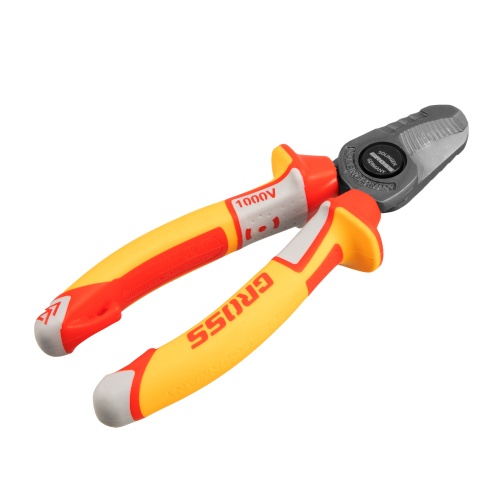 Кабелерез, диэлектрические рукоятки до 1000 В, трехкомпонентные рукоятки, 160 мм Gross фото 2