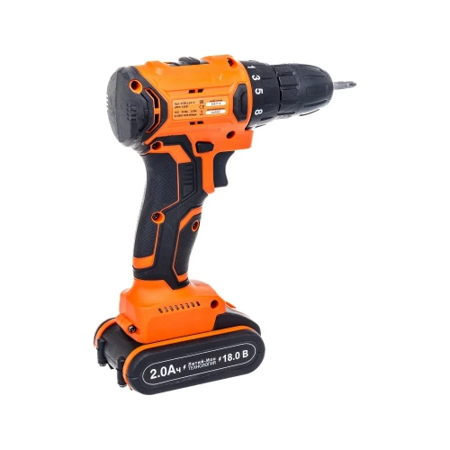 Аккумуляторная дрель СПЕЦ БДА-18-БД 18В, бесщеточный двигатель, 0-400/0-1650 об/мин, подсветка, реверс, 45 Нм, 2 аккумулятора, кейс СПЕЦ-4116 фото 3 Аккумуляторная дрель СПЕЦ БДА-18-БД 18В, бесщеточный двигатель, 0-400/0-1650 об/мин, подсветка, реверс, 45 Нм, 2 аккумулятора, кейс СПЕЦ-4116 фото 3