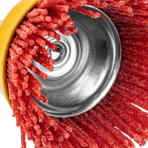 Щетка для дрели, 65 мм, Чашка, со шпилькой, нейлоновая щетина Denzel фото 4