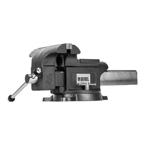 Тиски слесарные BVH-200, 200 мм, поворотные, стальная направляющая, с наковальней //Denzel фото 25
