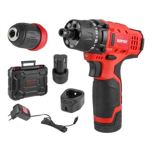 Аккумуляторная дрель-шуруповерт WORTEX BD 1215 LiSET в чемодане 1326470