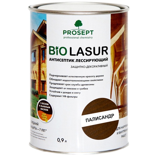 Антисептик лессирующий защитно-декоративный Prosept Bio Lasur 039-09 Палисандр 0,9 л