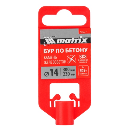 Бур по бетону, 14 x 300 мм, SDS Plus c крестовой пластиной Matrix фото 5