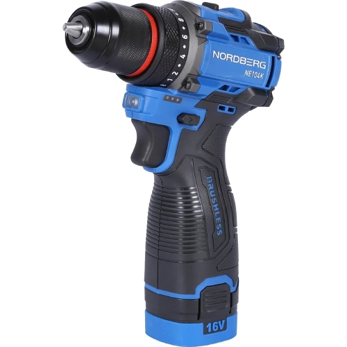 Шуруповерт аккумуляторный NORDBERG макс. диам. сверла 10 мм, 16 В, 60 Нм с 2 аккумуляторами и зарядным уст-вом NE104K фото 10