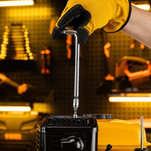 Вороток Г-образный, 150*40 мм, квадрат 1/4", CrV, матовый хром Denzel фото 10 Вороток Г-образный, 150*40 мм, квадрат 1/4", CrV, матовый хром Denzel фото 10