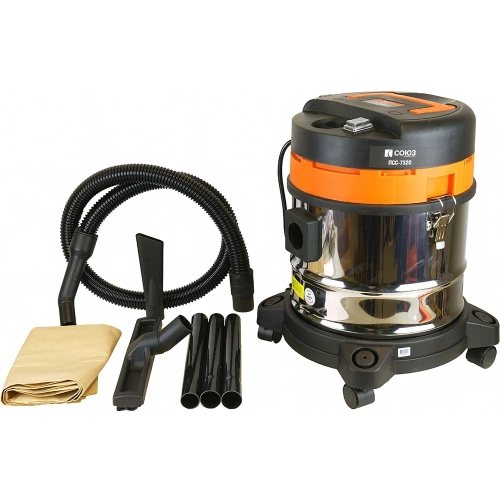 Промышленный пылесос Союз 1600 Вт, объём 20 л, розетка для электрического инструмента 2000Вт ПСС-7320