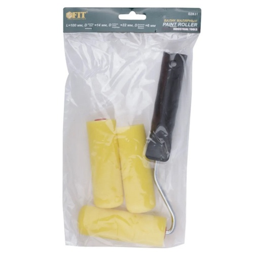 Валик поролоновый Fit 02831 c 2 сменными роликами 100 мм фото 3