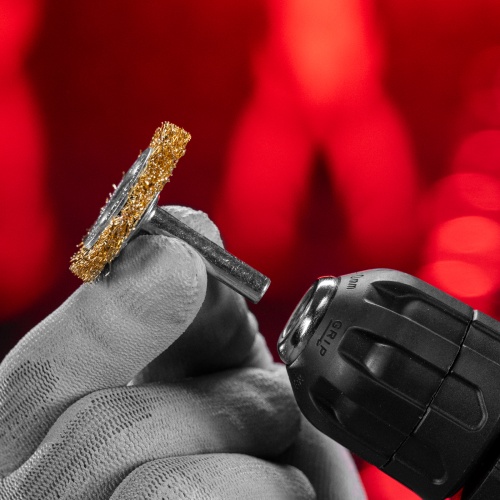 Щетка для дрели, 40 мм, плоская со шпилькой, латунированная витая проволока Matrix фото 7