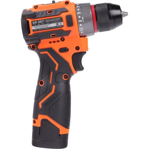 Аккумуляторная дрель-шуруповерт Patriot BR 467две АКБ Li-Ion, 16.8 В, 2,0 Ач, 70Нм, 2 скорости, кейс, бесщеточный ЭД 180201467 фото 5 Аккумуляторная дрель-шуруповерт Patriot BR 467две АКБ Li-Ion, 16.8 В, 2,0 Ач, 70Нм, 2 скорости, кейс, бесщеточный ЭД 180201467 фото 5